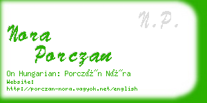 nora porczan business card